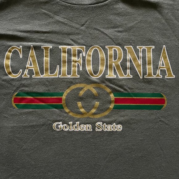 California The Golden State T Shirt Unisex Size Small Gray Graphic GG Logo - Picture 2 of 5